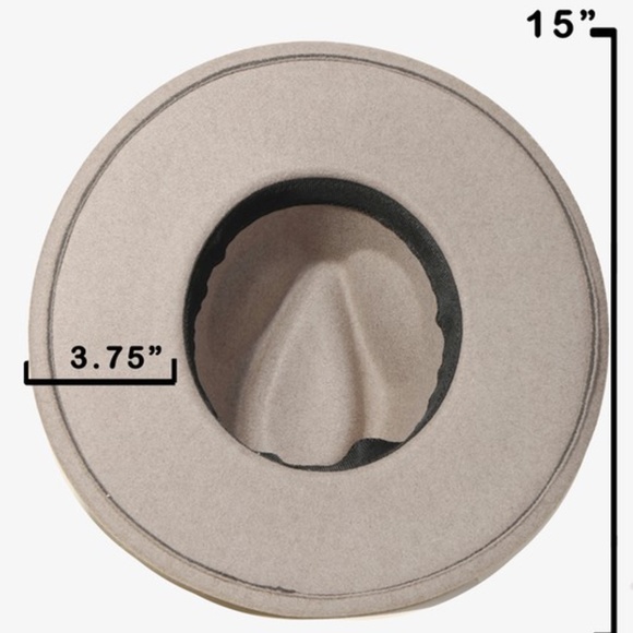 SOLD OUT Gray Bohemian Braided Strap Flat Brim Fedora Hat - Picture 3 of 3